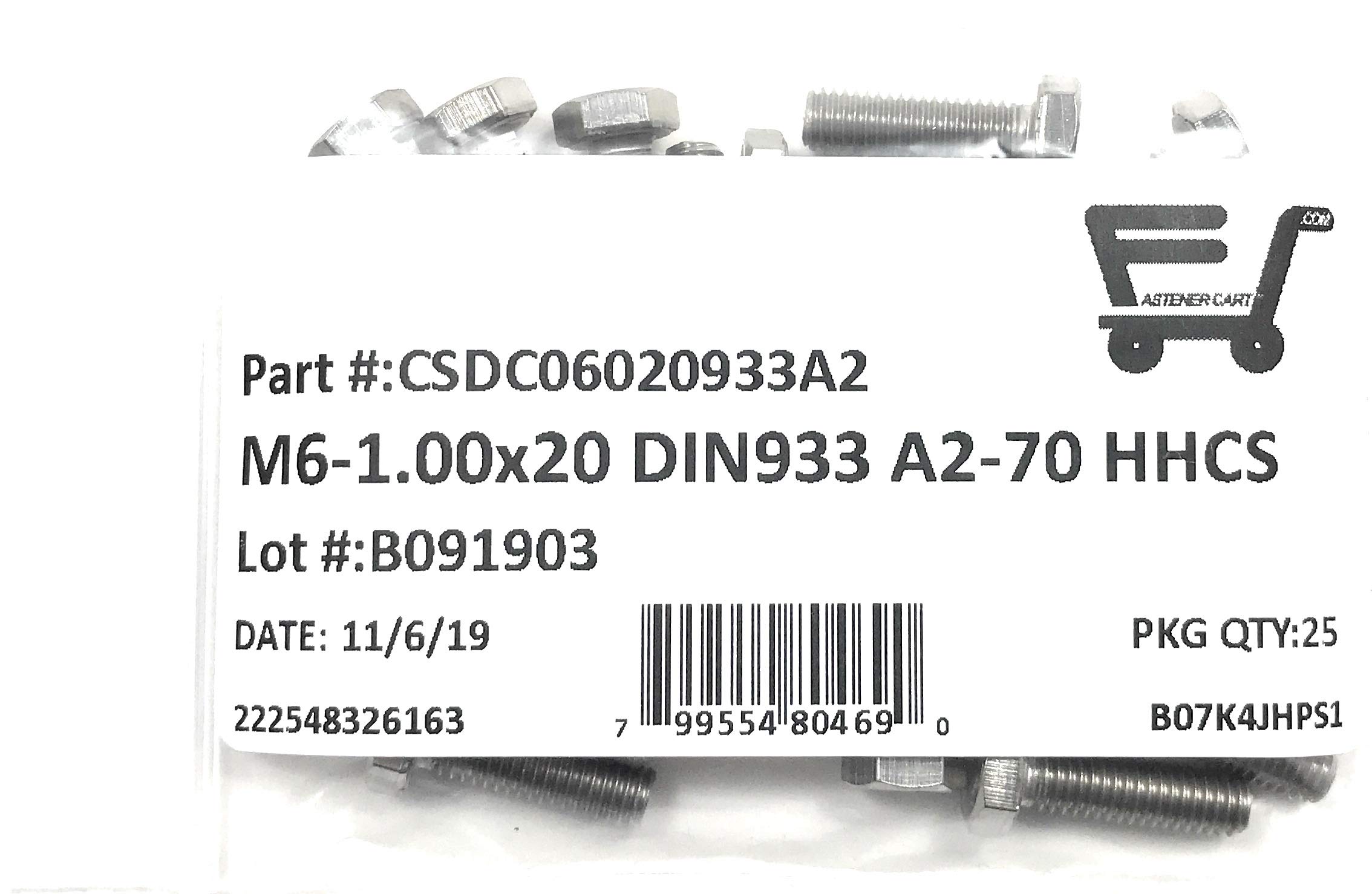 アクセサリー M6 Amazon.com: M6-1.00 X 20 Hex Head Cap Screw Bolts DIN933 (M6x20